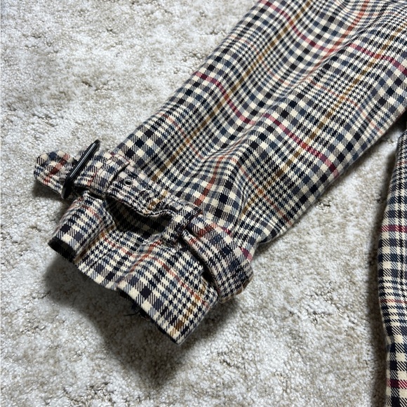 ZARA Double Breasted Trench Coat Heritage Check Size Small - Picture 3 of 10